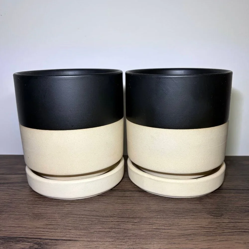 Set of 2 - Momma Planter Pots Porcelain Handmade 4.5 inch
